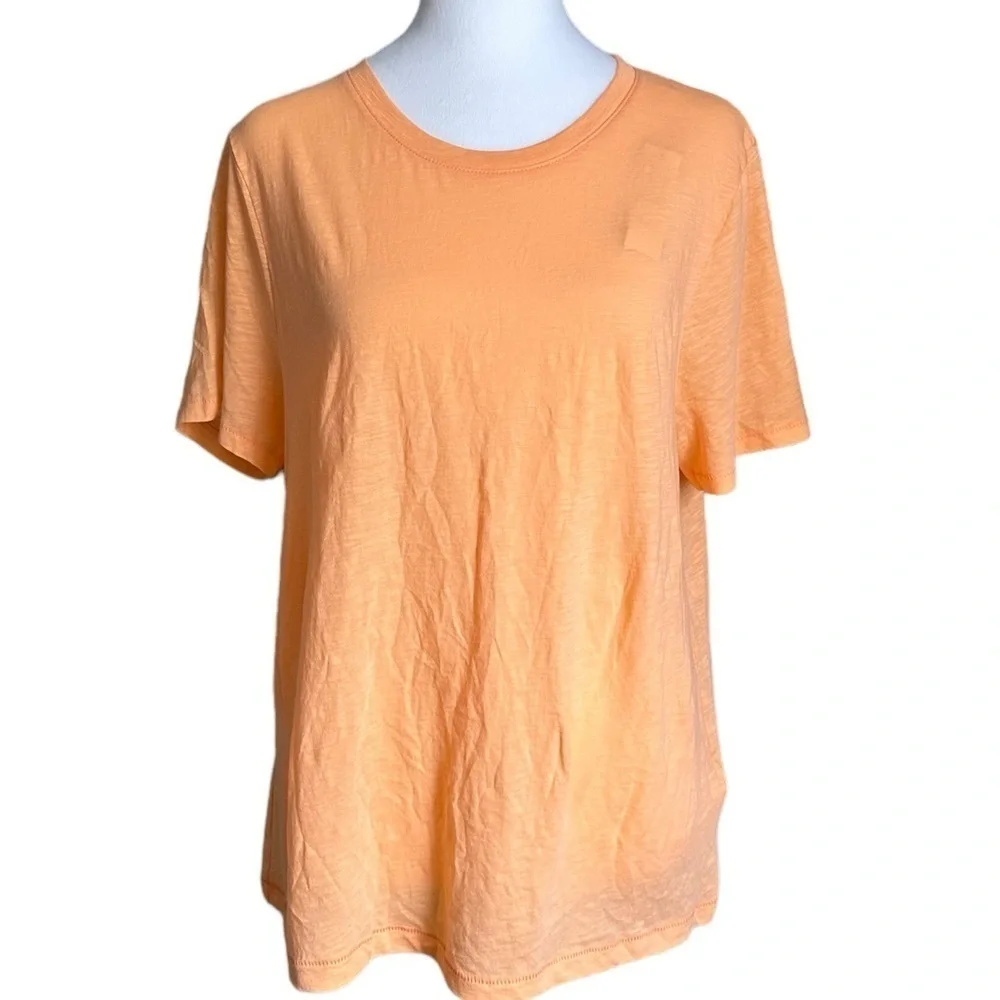 J. Crew 100% Cotton Peach Orange Short Sleeve Tee Size L - Picture 4 of 17